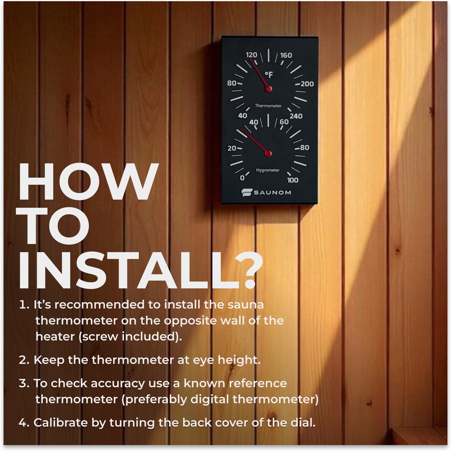 Premium Aluminum Sauna Thermometer & Hydrometer