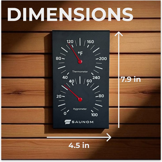 Premium Aluminum Sauna Thermometer & Hydrometer