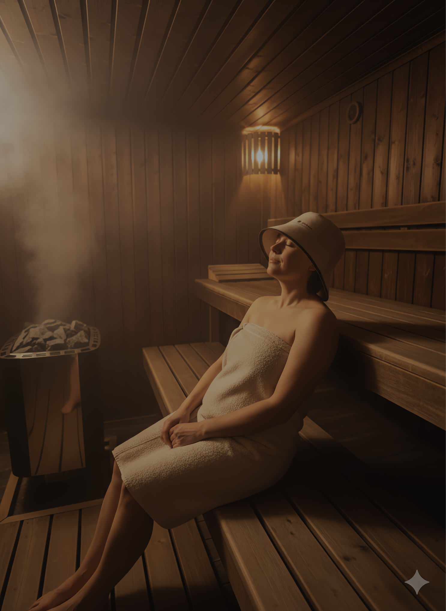 woman in the sauna