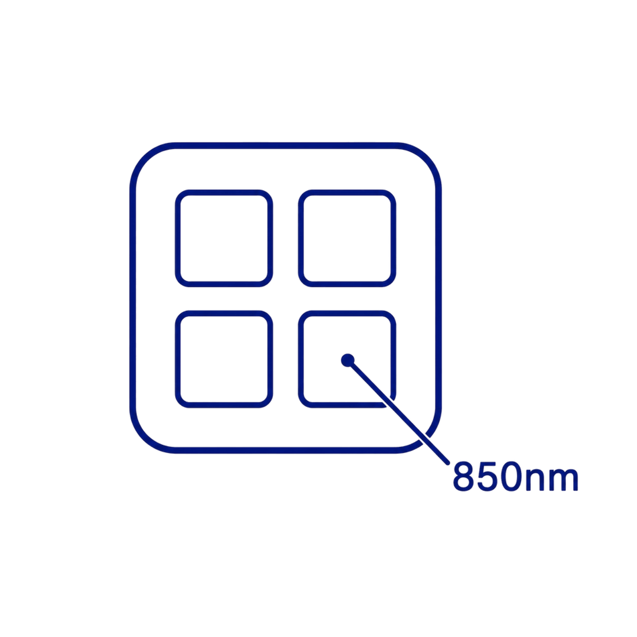 810nm near-infrared wavelength illustrated as one section of a quad-chip LED