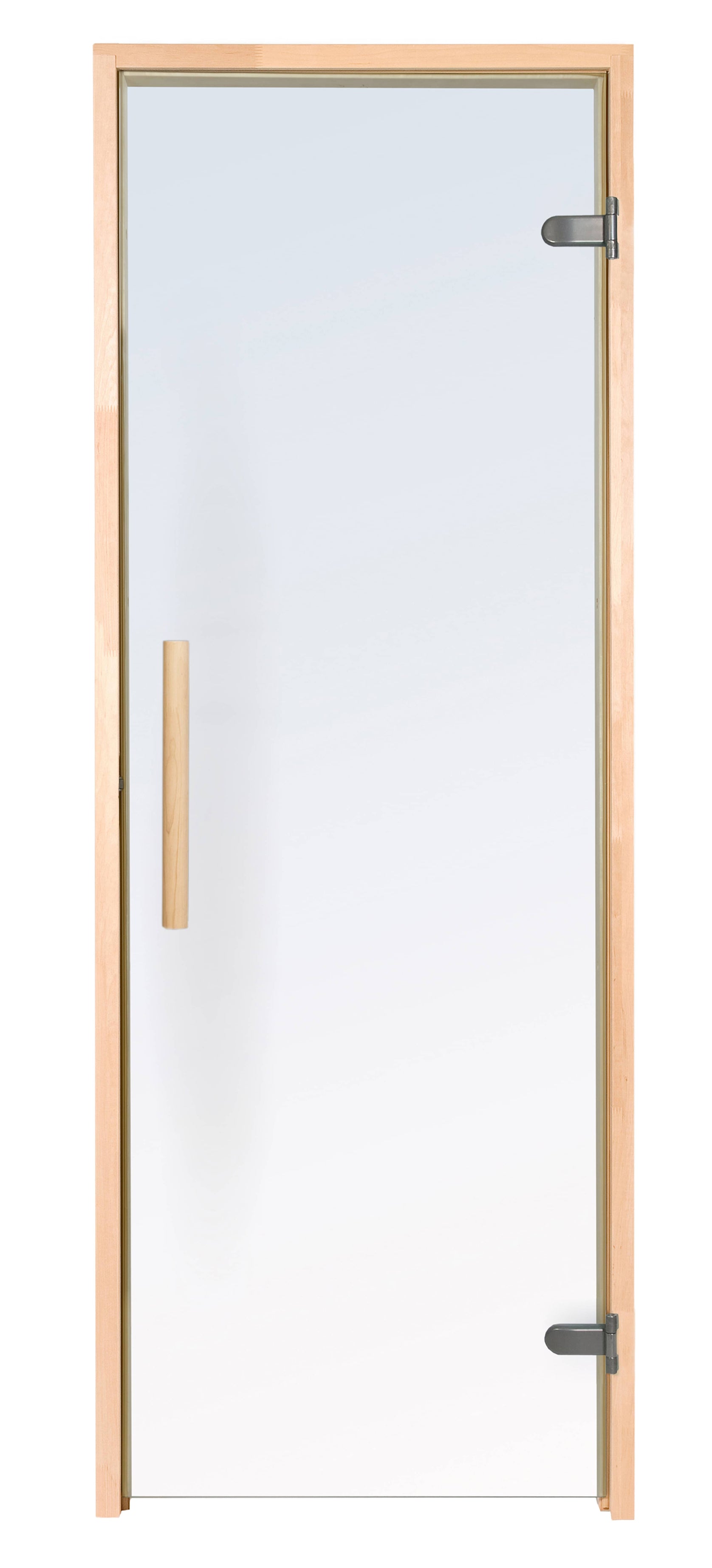 All-Glass Alder Sauna Door – 24" x 73" | Alder Frame | Clear Tempered Glass | Pre-Hung in Alder Jamb | Indoor Sauna Door with Wood Handle