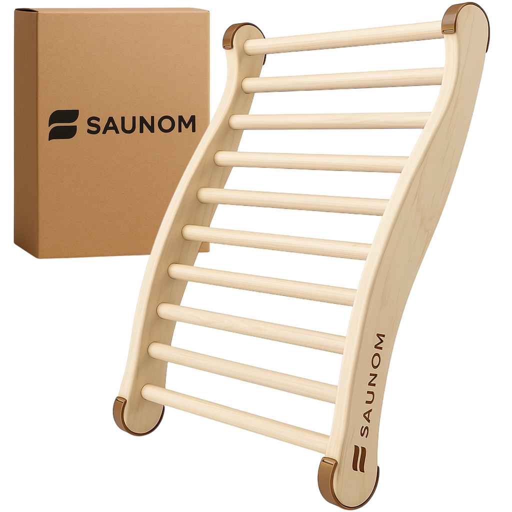 Premium Ergonomic Sauna Backrest with 100% Natural Pine Wood and Non-Slip Pads