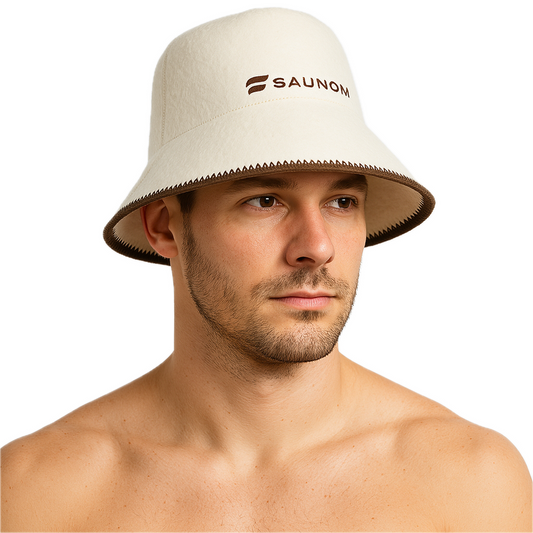 Wool Sauna Hat for Men and Women — 100% Natural Wool — Breathable, Itch-Free and Odor Resistant Sauna Cap — Ideal Banya Hat for Men White