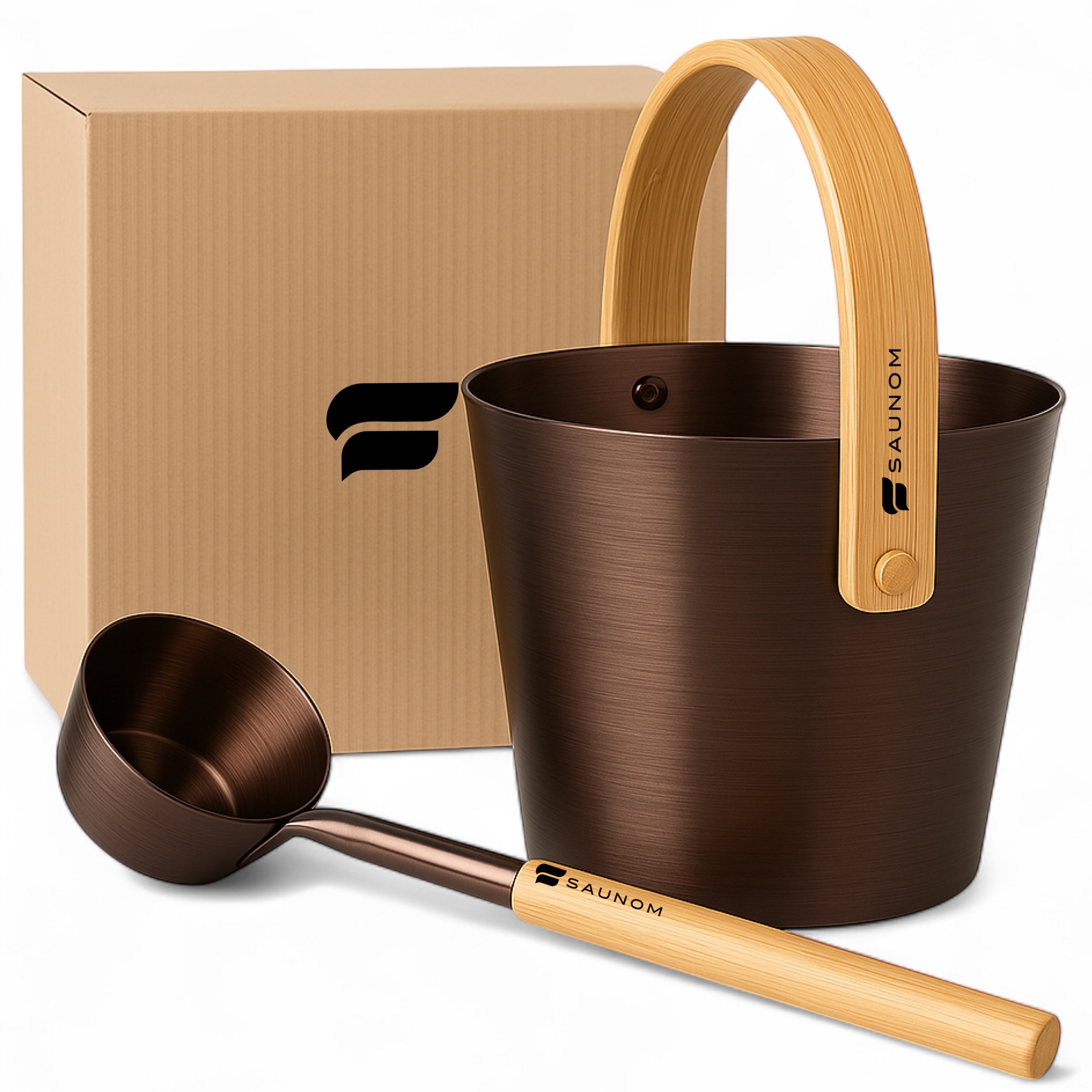 Virta™ Aluminum Sauna Bucket and Ladle Set