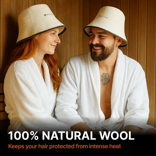 Wool Sauna Hat for Men and Women — 100% Natural Wool — Breathable, Itch-Free and Odor Resistant Sauna Cap — Ideal Banya Hat for Men White