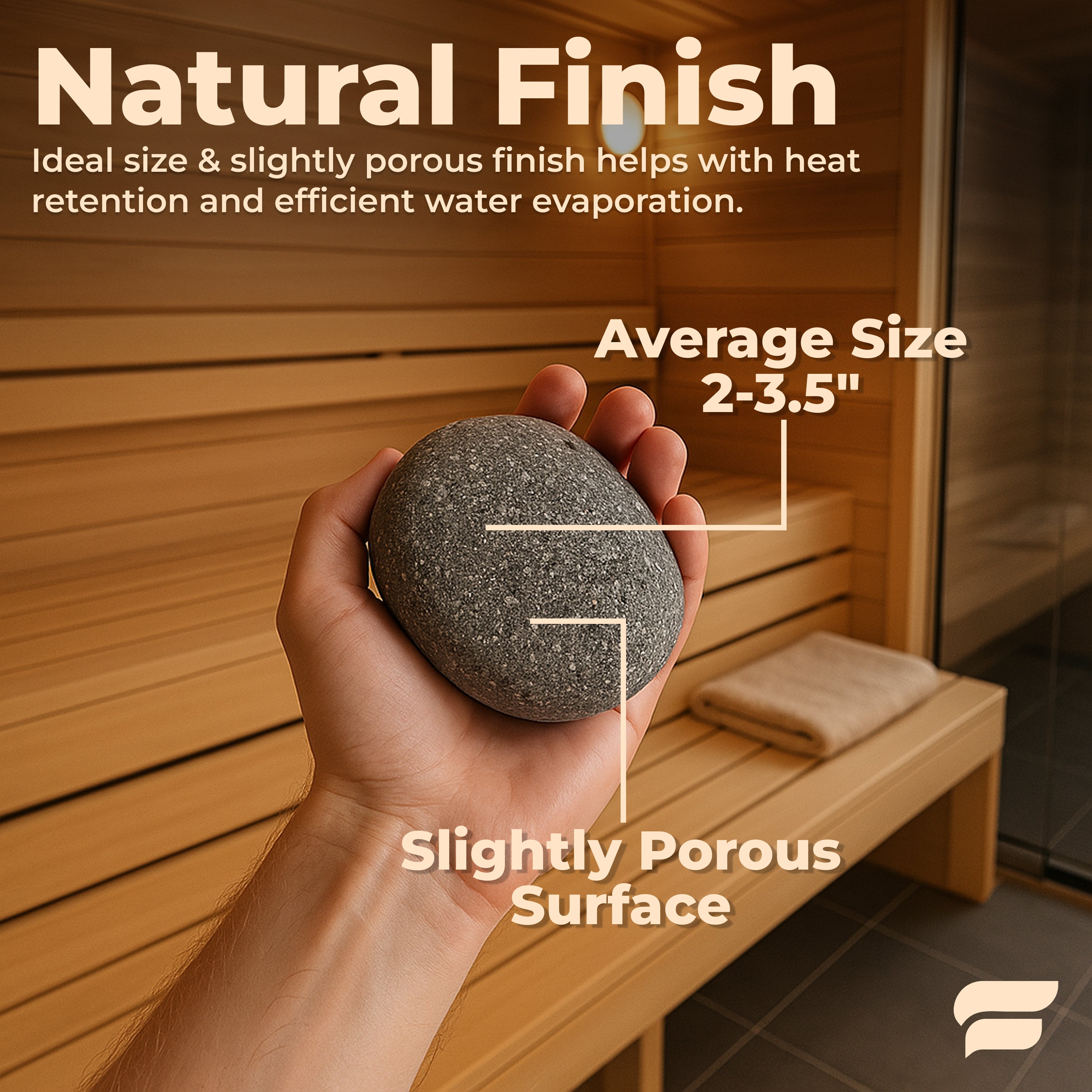 Premium Sauna Rocks for Electric and Wood Burning Sauna Heaters (33lbs)