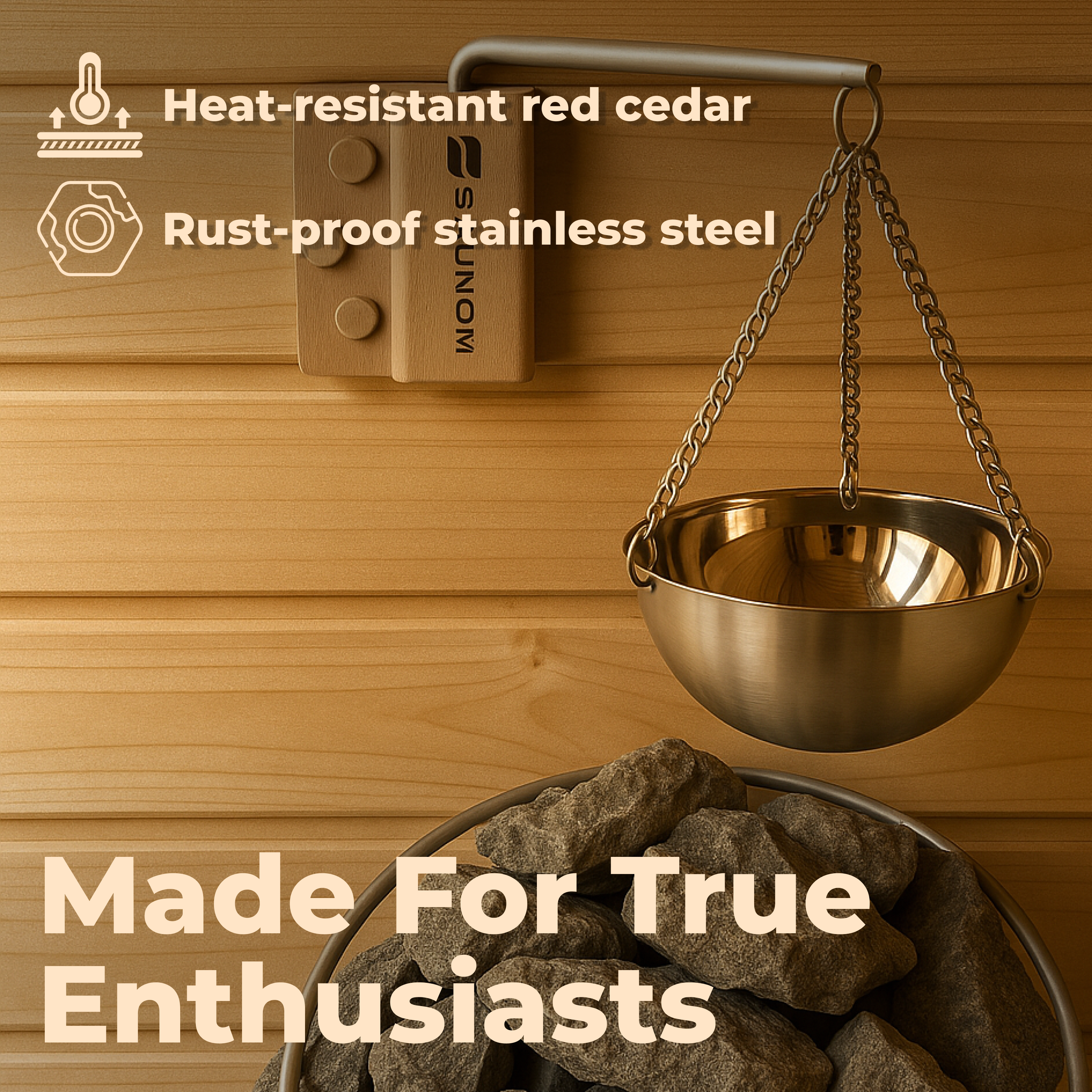 Premium Sauna Aromatherapy Bowl with Durable Swing Arm