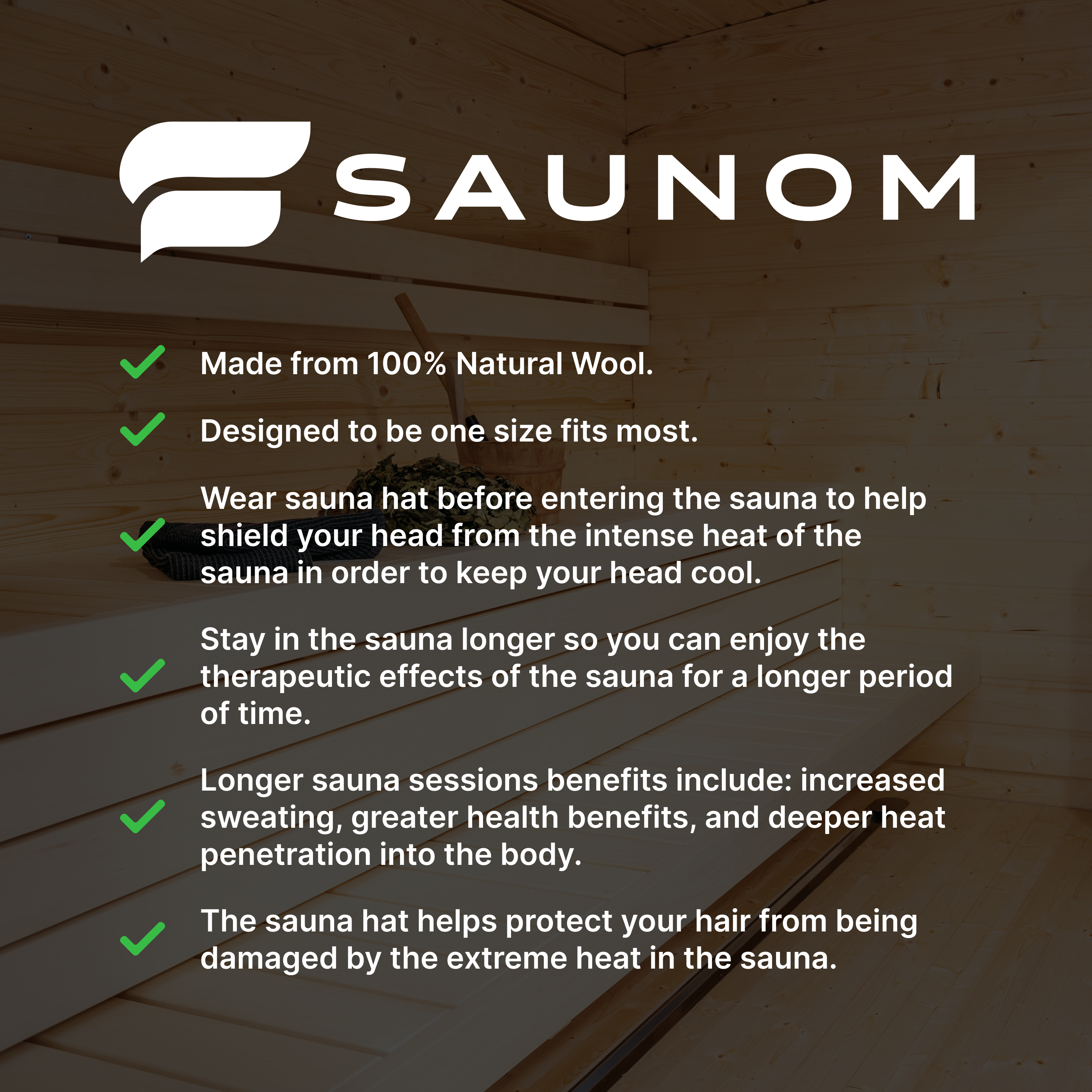 Wool Sauna Hat for Men and Women — 100% Natural Wool