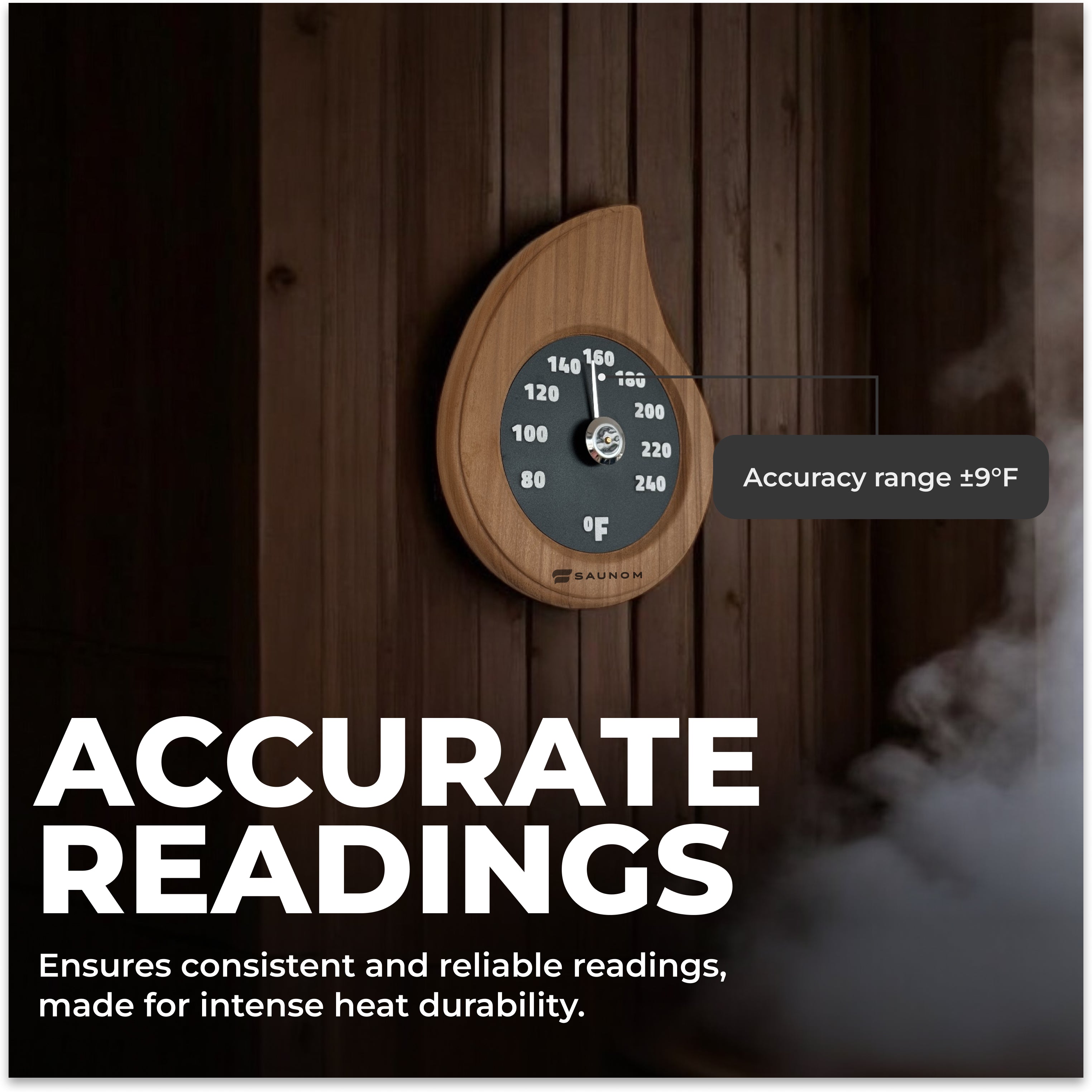 Premium Wooden Sauna Thermometer