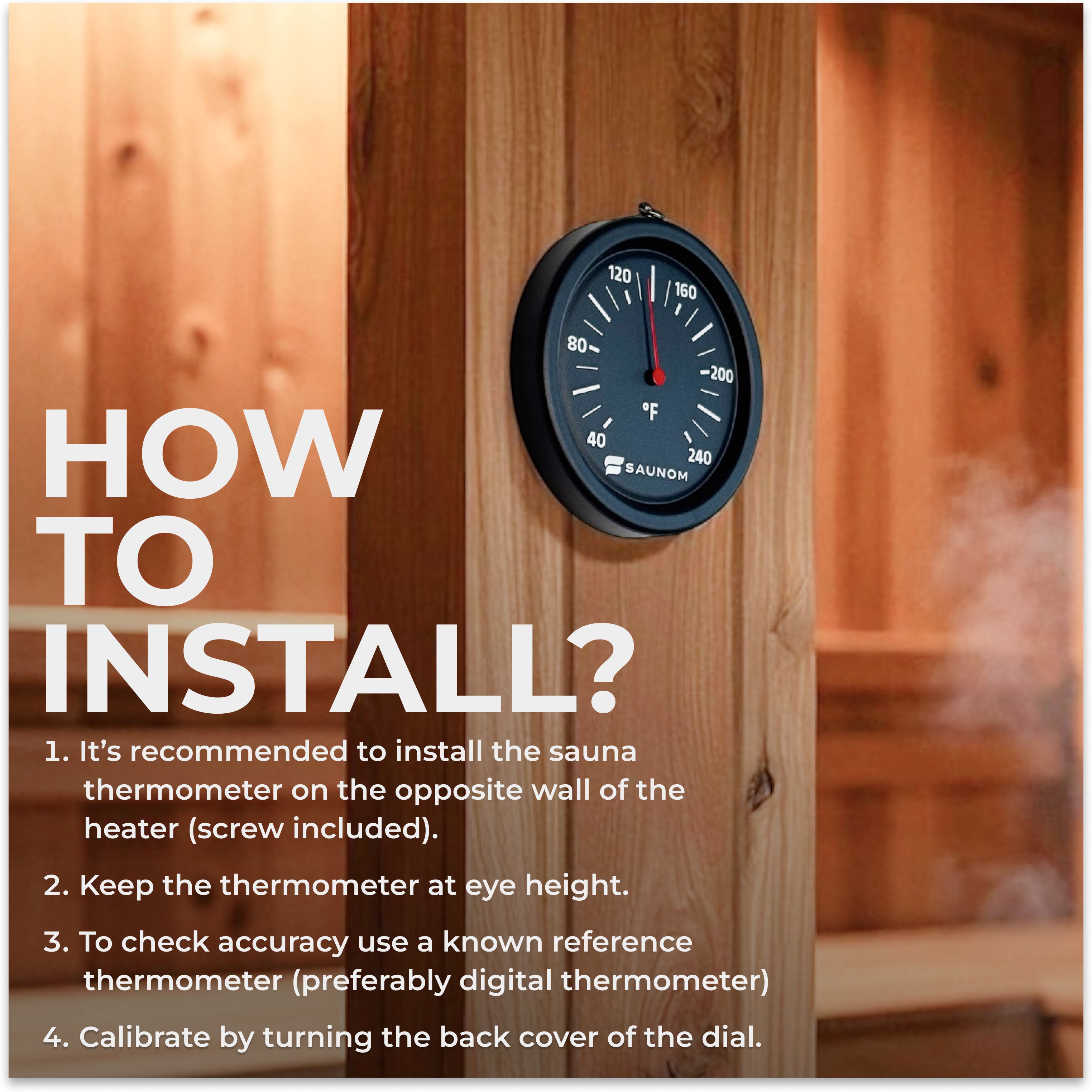 Premium Rounded Aluminum Sauna Thermometer