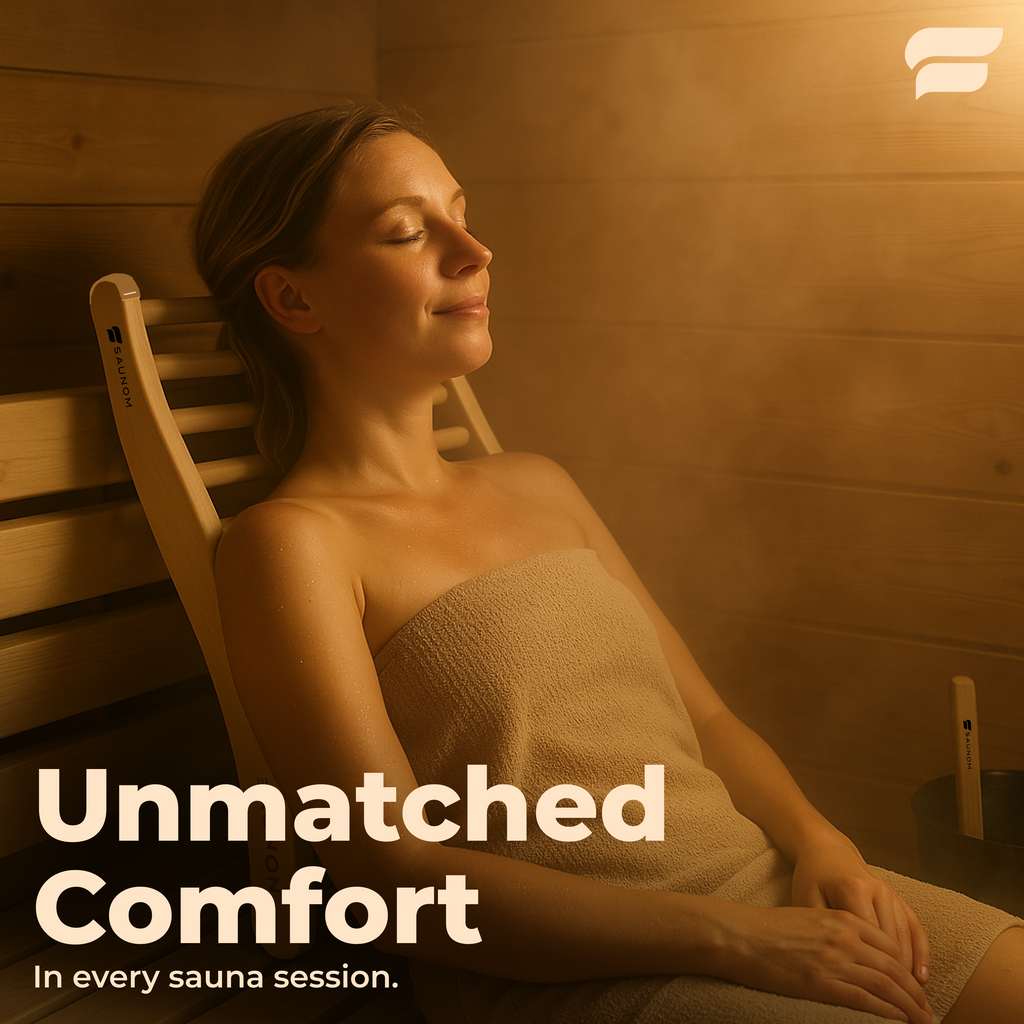 Premium Ergonomic Sauna Backrest with 100% Natural Pine Wood and Non-Slip Pads