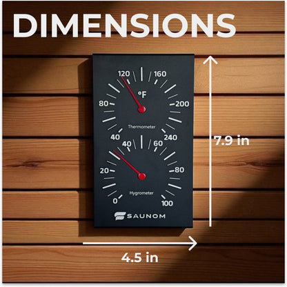 Premium Aluminum Sauna Thermometer & Hydrometer