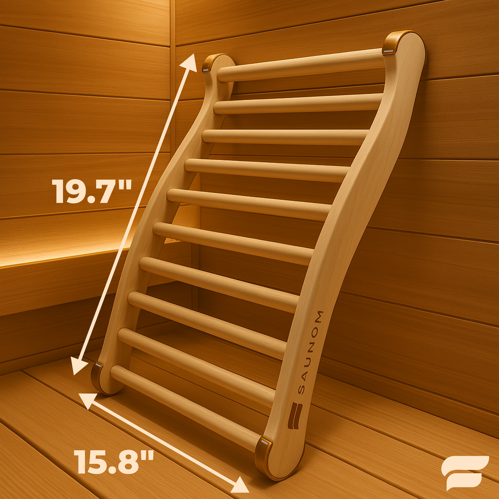 Premium Ergonomic Sauna Backrest with 100% Natural Pine Wood and Non-Slip Pads