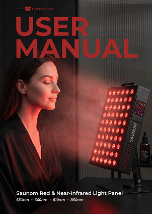 SAUNOM red and near-infrared light therapy panel user manual