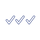 Three blue checkmarks on a white background