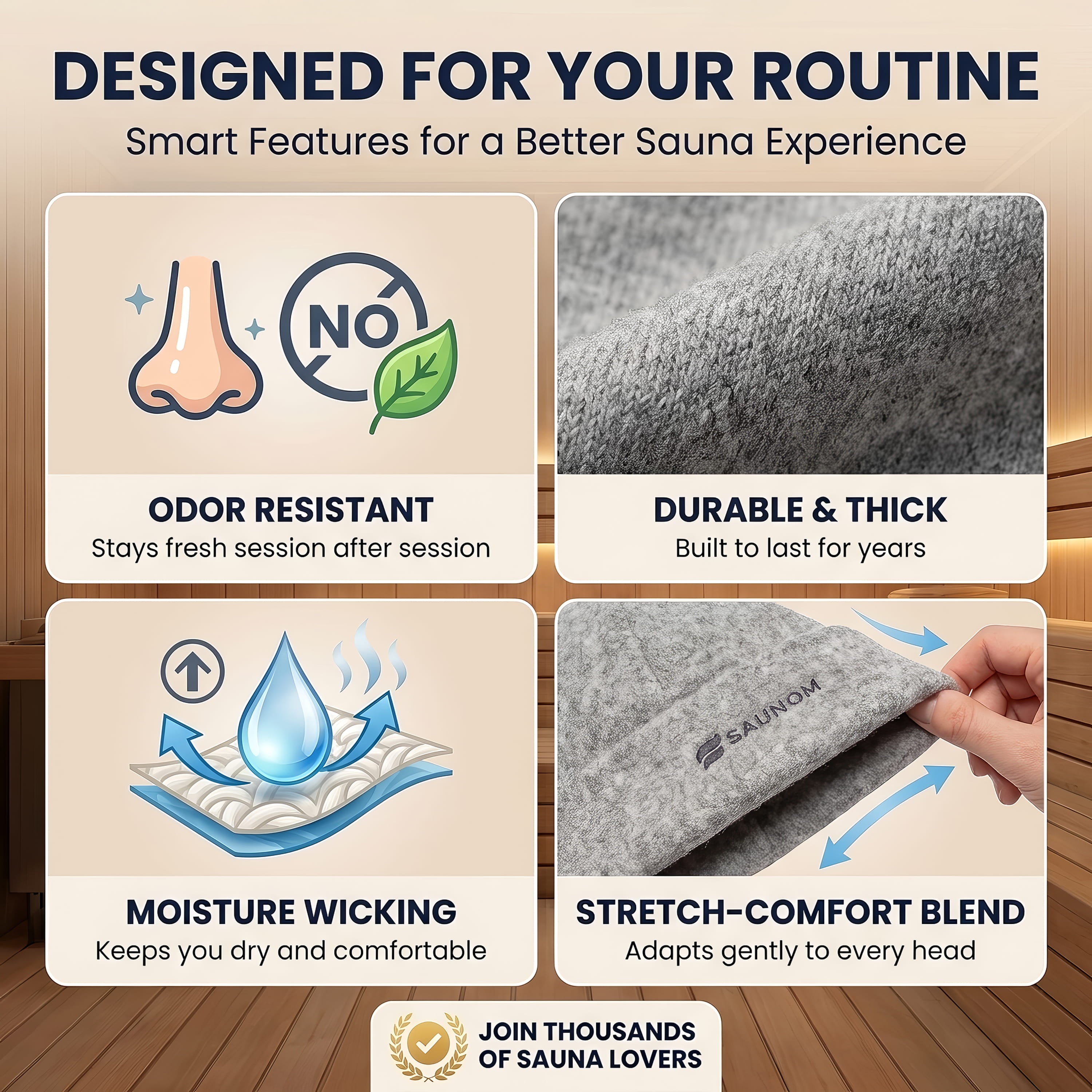 Havu™ Grey Merino Sauna Hat