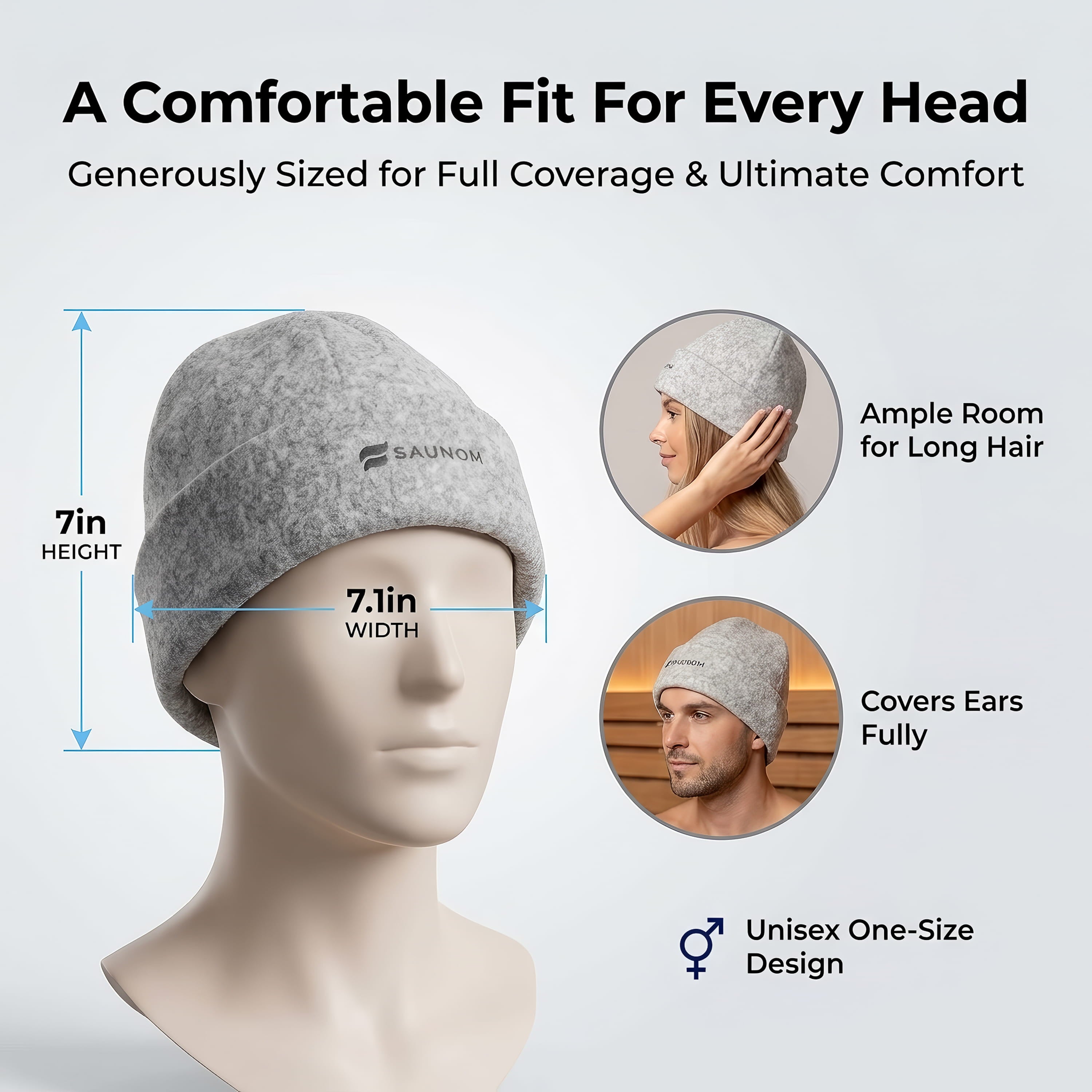 Havu™ Grey Merino Sauna Hat
