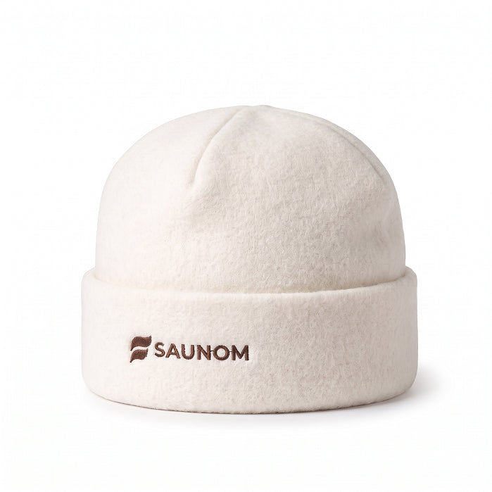 White Saunom Havu Beanie sauna hat, product view