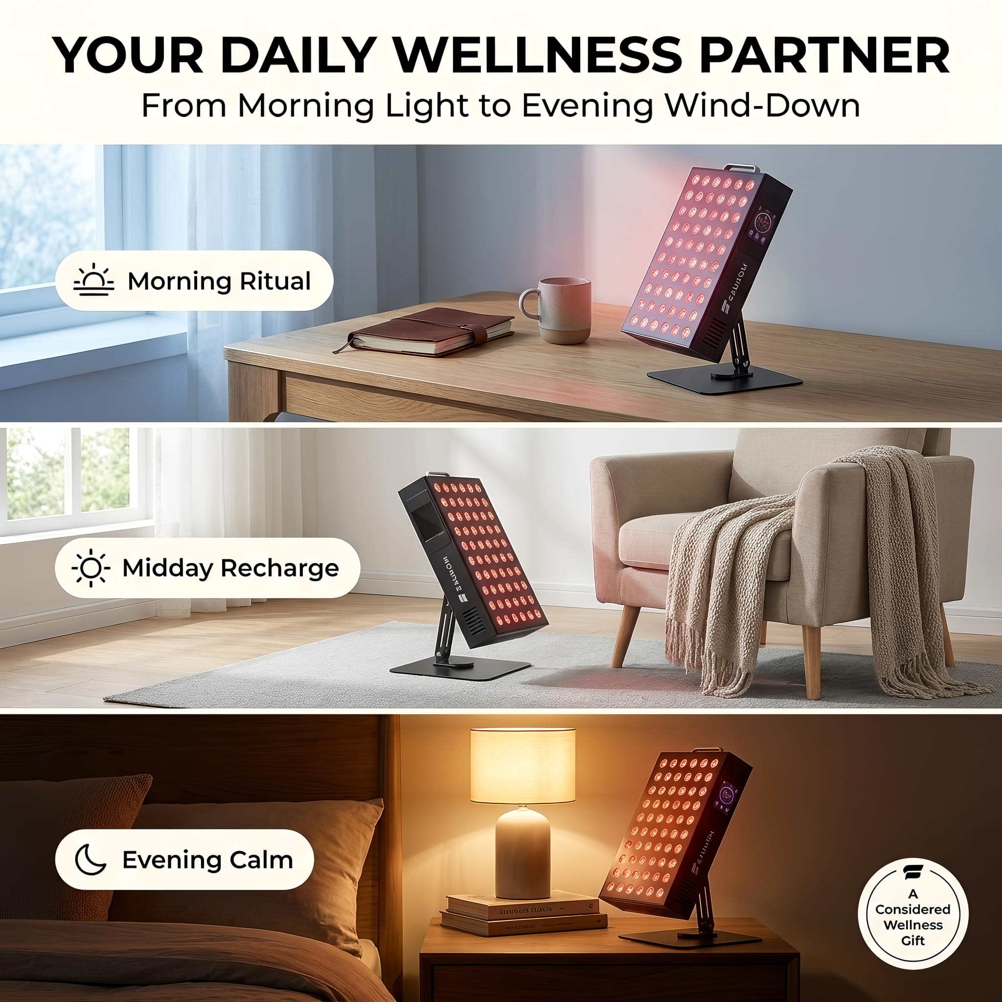 Red Light Therapy Panel – 660nm Red & 850nm Near Infrared Light Therapy Device, LED Light Therapy Lamp for Face & Body, 60 LEDs, Timer, Stand, Carrying Handle