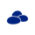 Blue icon of three stones on a black background