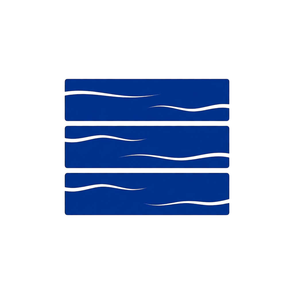 Blue icon with wavy lines on a black background